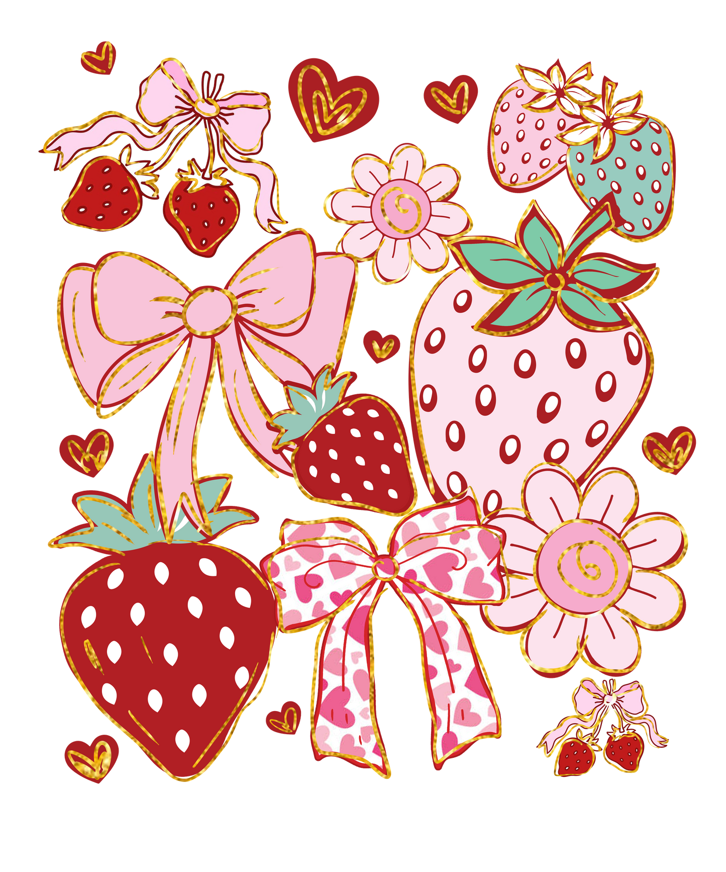 Strawberries and Bows Teal District T-shirt - Adult and Youth Sizes - Olivia Fundraiser Shirt - DM108