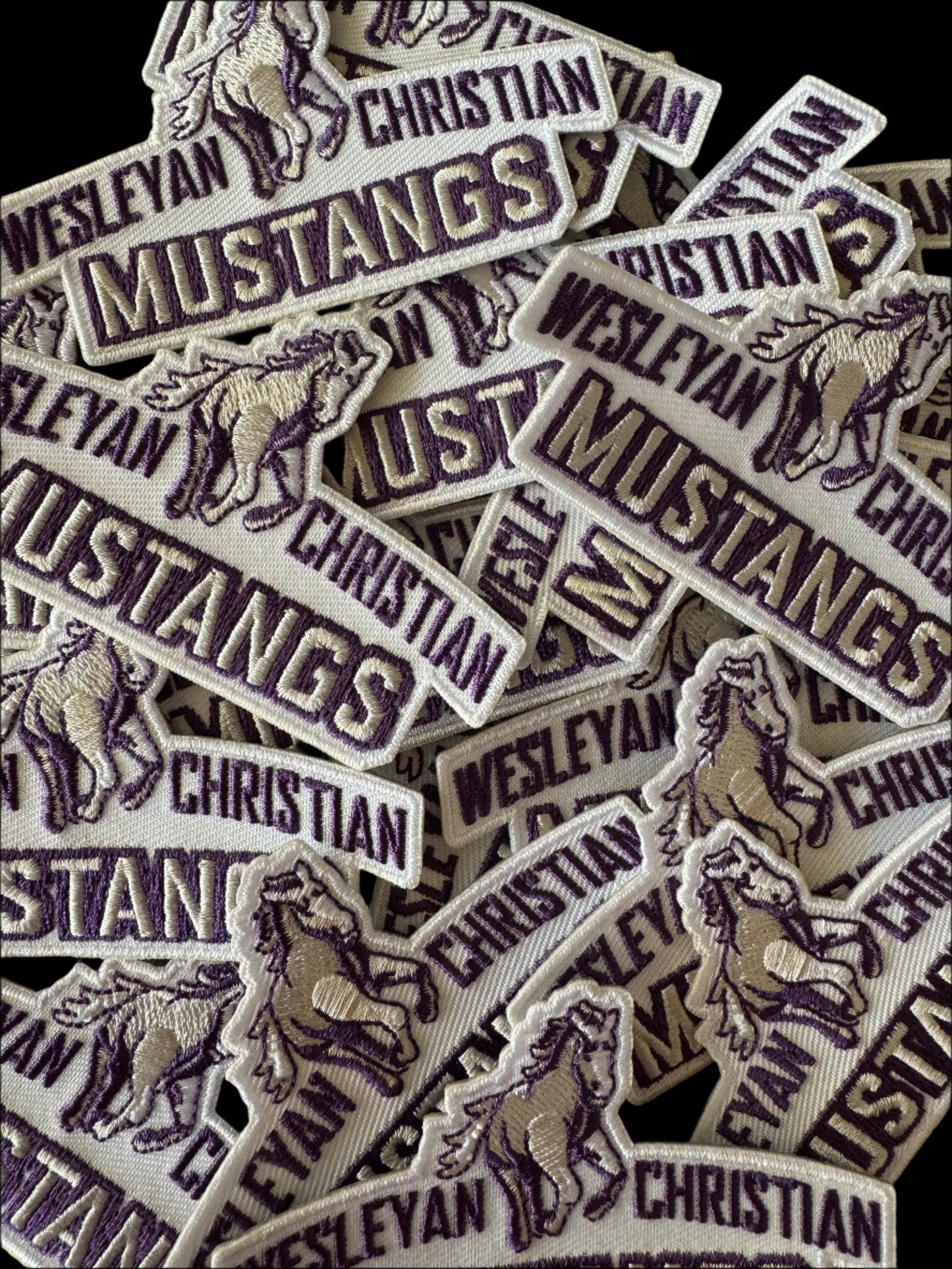 Weslelyan Christian Mustangs Iron on Patch