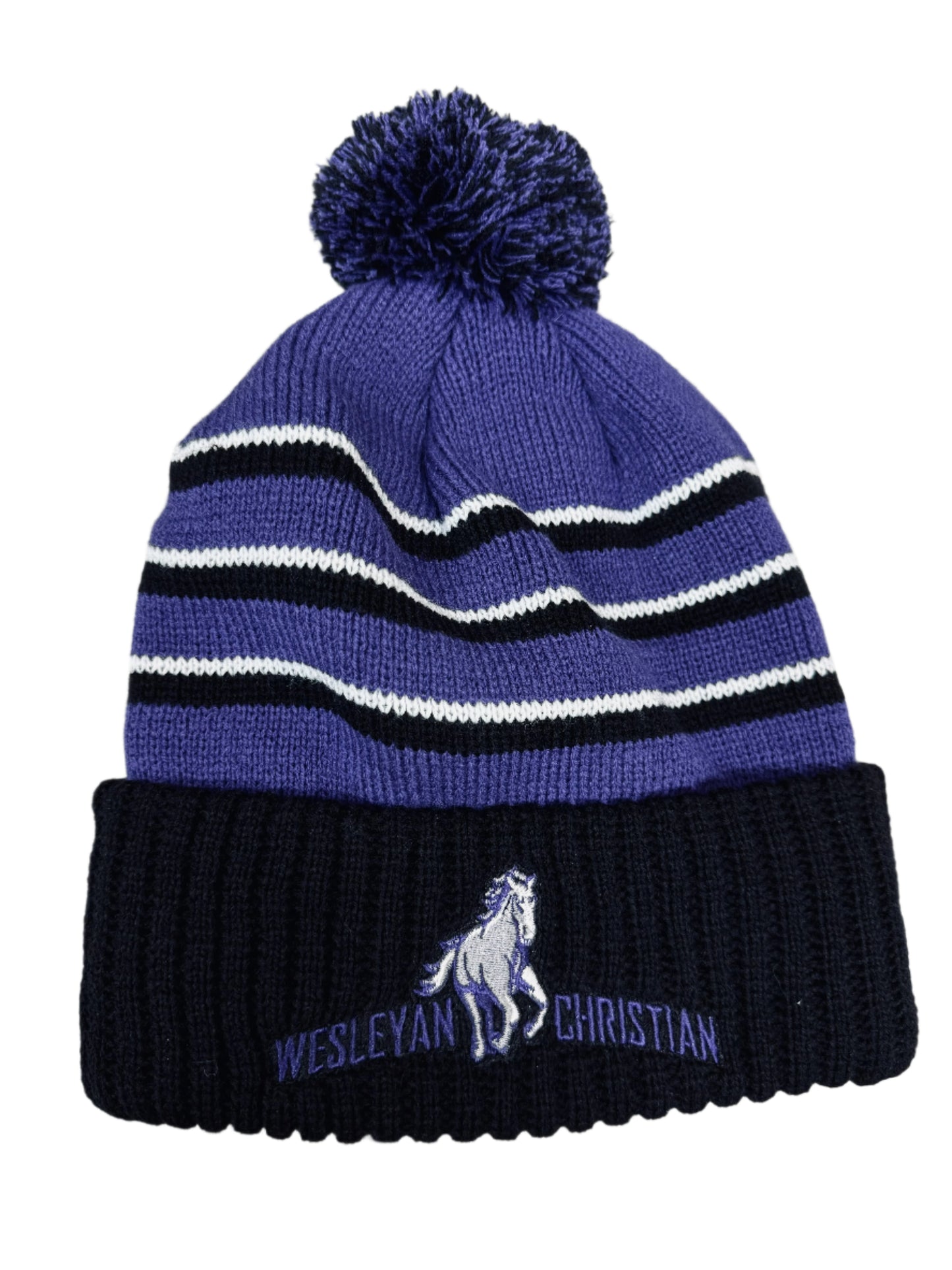 Richardson - Pom Cuffed Beanie with embroided Wesleyan Christian School