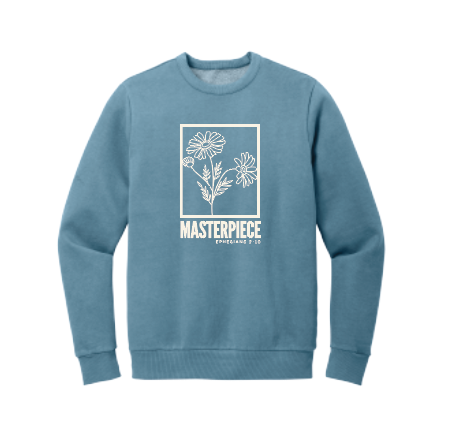 Masterpiece and Purpose Fleece Crew neck - Dusk Blue and Gusty Grey - Adult size