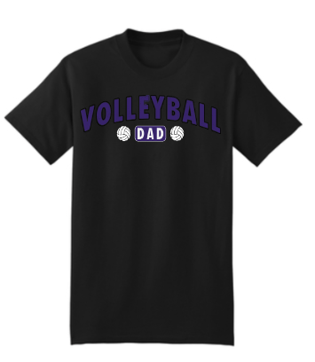 Volleyball Dad T-shirt - Comfort Colors and Hanes Beefy-T - Solid and Texture colors - Grey, White, Black, and Texture Grey