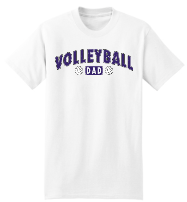Volleyball Dad T-shirt - Comfort Colors and Hanes Beefy-T - Solid and Texture colors - Grey, White, Black, and Texture Grey