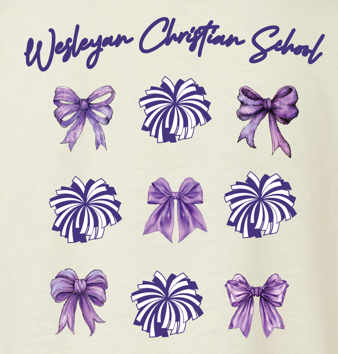Cheer Bow Youth Size Natural Color - Tultex 235 T-shirt