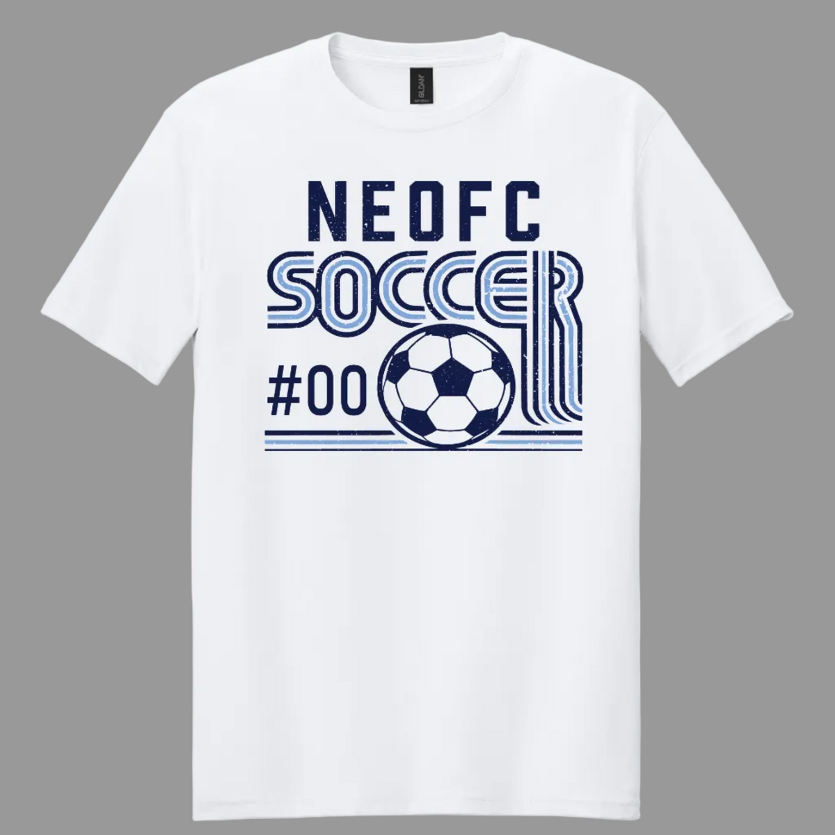 NEOFC SOCCER White with Custom Number Short Sleeve Tshirt