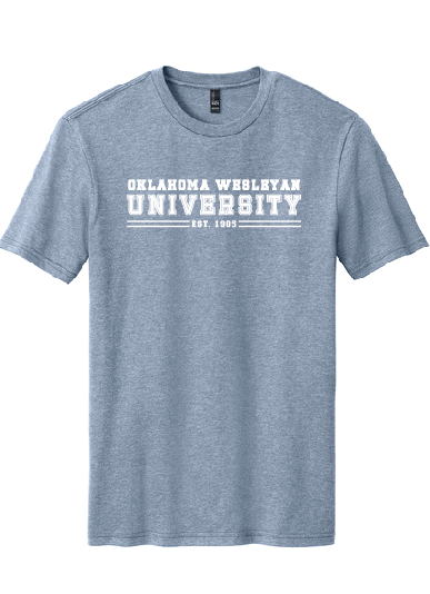 OKWU University Shirt - Gold Heather, Heather Navy, and Flint Blue Heather - District Perfect Blend CVC - DM108 (Copy)
