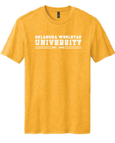 OKWU University Shirt - Gold Heather, Heather Navy, and Flint Blue Heather - District Perfect Blend CVC - DM108 (Copy)