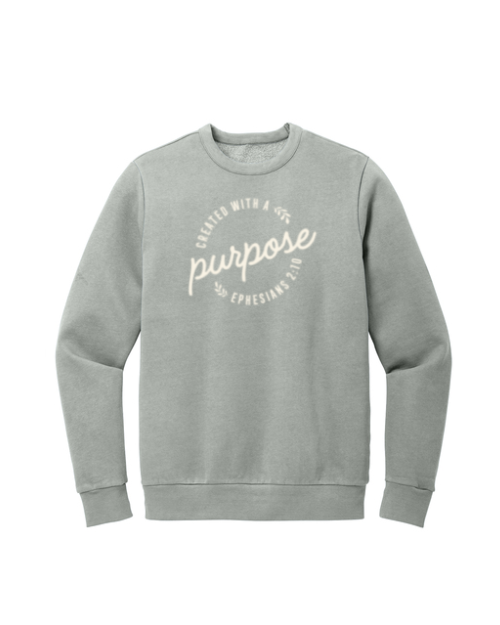 Masterpiece and Purpose Fleece Crew neck - Dusk Blue and Gusty Grey - Adult size