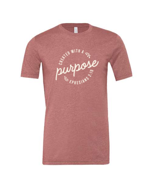 Women's Conference MADE WITH A PURPOSE T-Shirt - BELLA+CANVAS 3001CVC - Heather Mauve