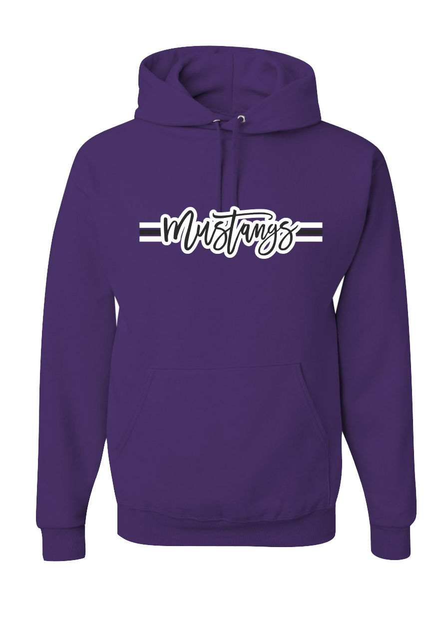 Heather Purple Mustang Hoodie - District V. I. T. Fleece Hoodie - DT6100