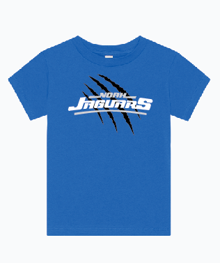 Noah Jaguars Logo with Claw Bella+Canvas T-shirt - Adult, Youth, and Toddler Sizes - Grey, White, Black and Royal