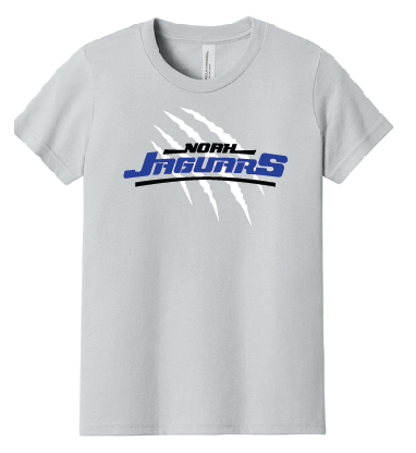 Noah Jaguars Logo with Claw Bella+Canvas T-shirt - Adult, Youth, and Toddler Sizes - Grey, White, Black and Royal