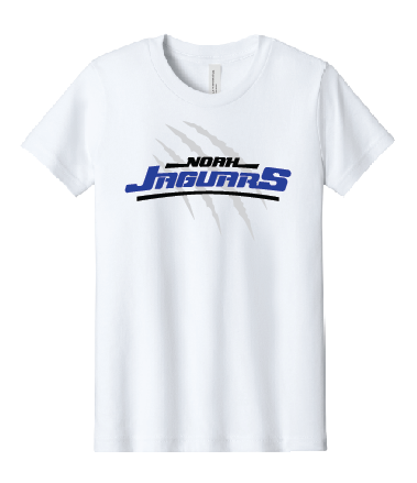 Noah Jaguars Logo with Claw Bella+Canvas T-shirt - Adult, Youth, and Toddler Sizes - Grey, White, Black and Royal