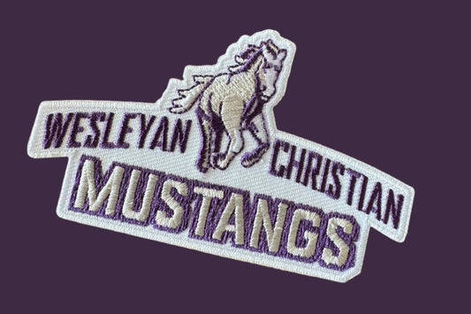 Weslelyan Christian Mustangs Iron on Patch