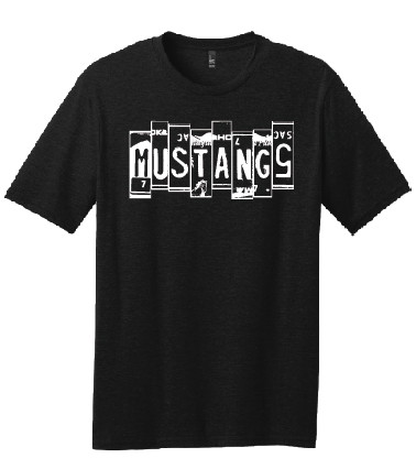 Licenses Plate Mustangs T-shirt - White, Grey, and Black Variant