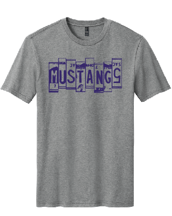 Licenses Plate Mustangs T-shirt - White, Grey, and Black Variant