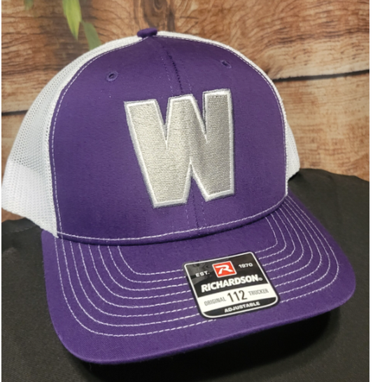 Grey W on Purple/White Richardson 112 hat