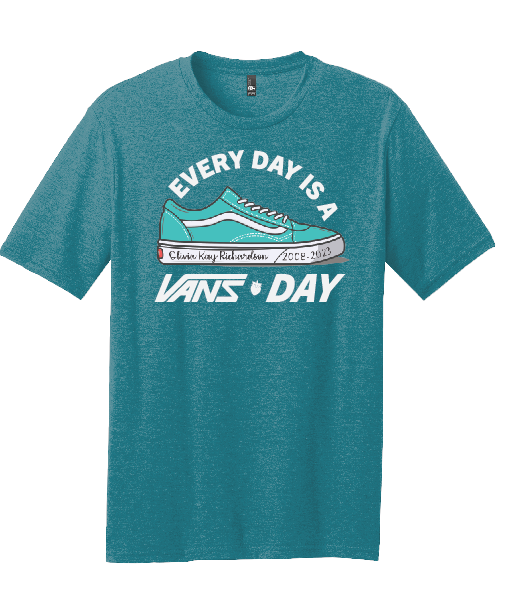 Every day is a VANS DAY - Heathered Teal District Perfect Blend CVC Tee - Adult and Youth Sizes