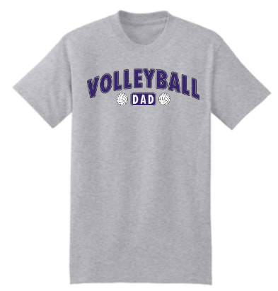 Volleyball Dad T-shirt - Comfort Colors and Hanes Beefy-T - Solid and Texture colors - Grey, White, Black, and Texture Grey