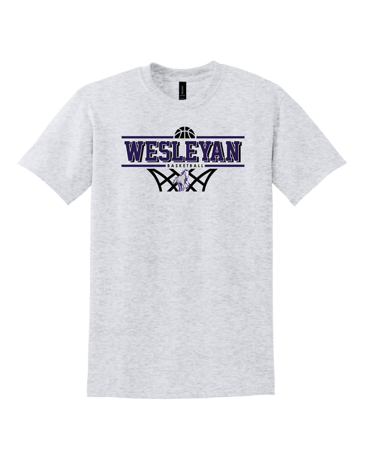 Wesleyan Basketball Ash Gildan Dry Blend Shirt