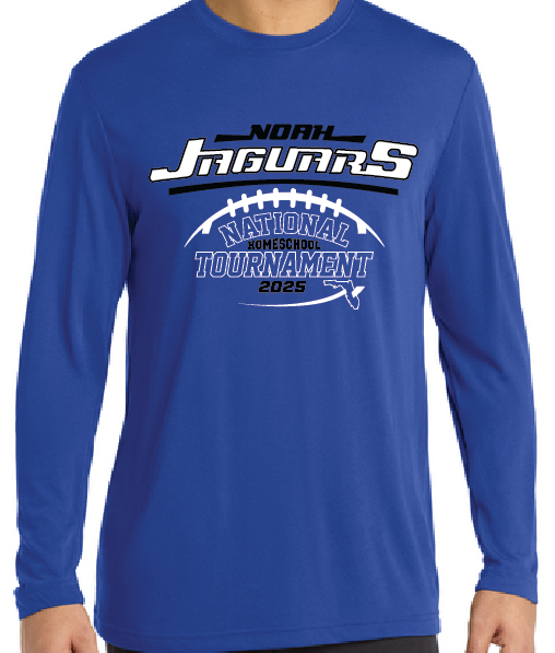 Noah Jaguars National Tournament Tee - Custom Name - Long Sleeve True Royal Blue