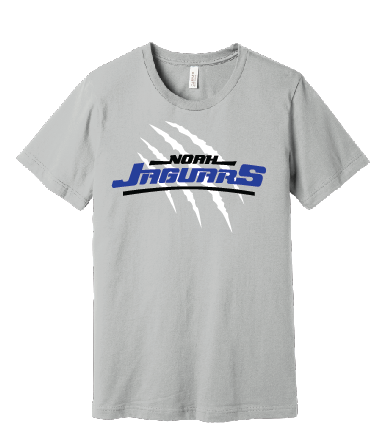 Noah Jaguars Logo with Claw Bella+Canvas T-shirt - Adult, Youth, and Toddler Sizes - Grey, White, Black and Royal