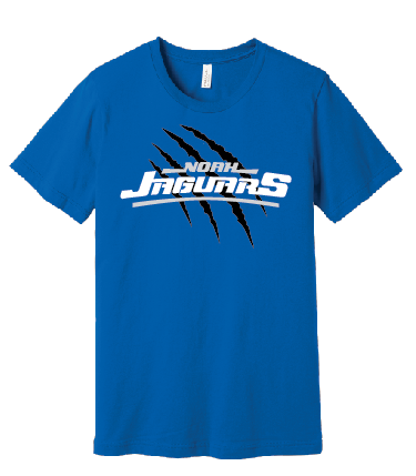 Noah Jaguars Logo with Claw Bella+Canvas T-shirt - Adult, Youth, and Toddler Sizes - Grey, White, Black and Royal