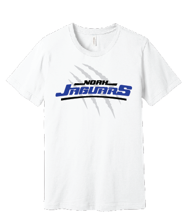 Noah Jaguars Logo with Claw Bella+Canvas T-shirt - Adult, Youth, and Toddler Sizes - Grey, White, Black and Royal