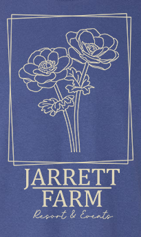 Jarrett Farm Flower Design - Metro Blue - Gildan Soft style shirt