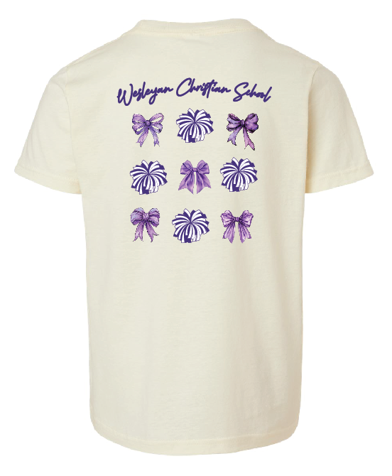 Cheer Bow Youth Size Natural Color - Tultex 235 T-shirt