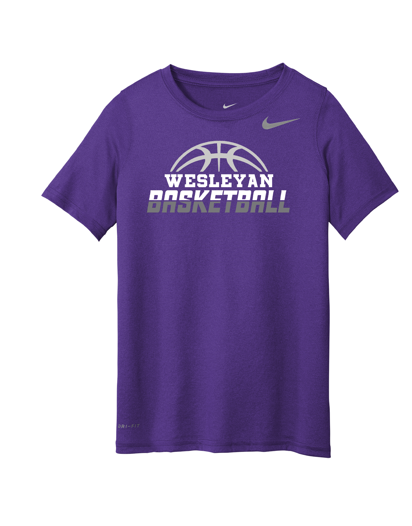 Wesleyan Basketball Nike rLegend Shirt - Purple and Black - Adult and Youth sizes (DV7299, DV7317)